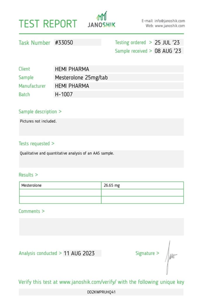 Hemi Pharma Proviron (Mesterolone) 25mg - Image 2